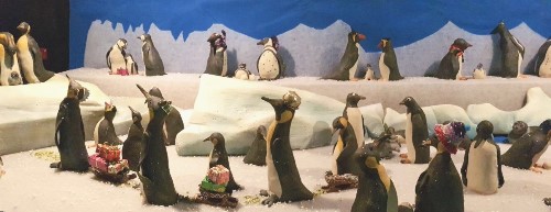Belén con pingüinos en Faunia